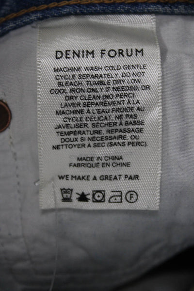 Denim Forum Women Wide-Leg Cropped Jeans Blue High-Rise Size 26