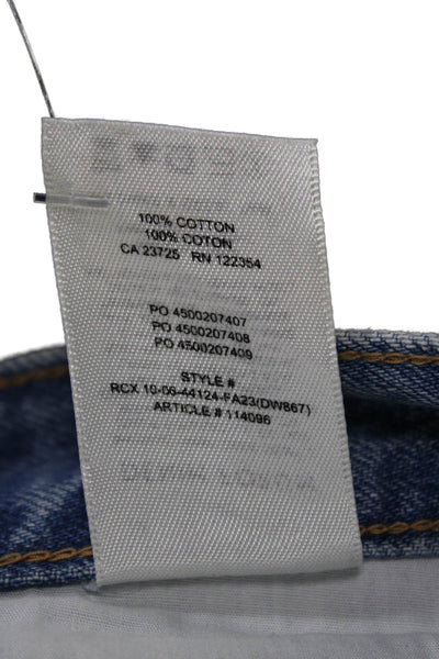 Denim Forum Women Wide-Leg Cropped Jeans Blue High-Rise Size 26