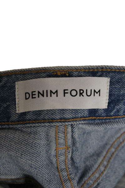 Denim Forum Women Wide-Leg Cropped Jeans Blue High-Rise Size 26