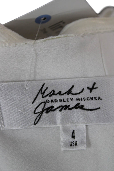 Mark & James by Badgley Mischka Women Sheath Mini Dress White Sleeveless Size 4