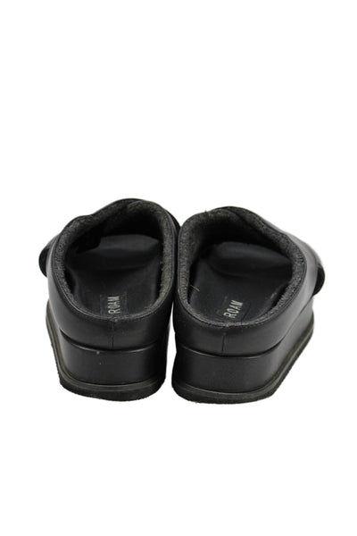 Roam Womens Slip On Platform Cross Strap Slide Sandals Black Size 7