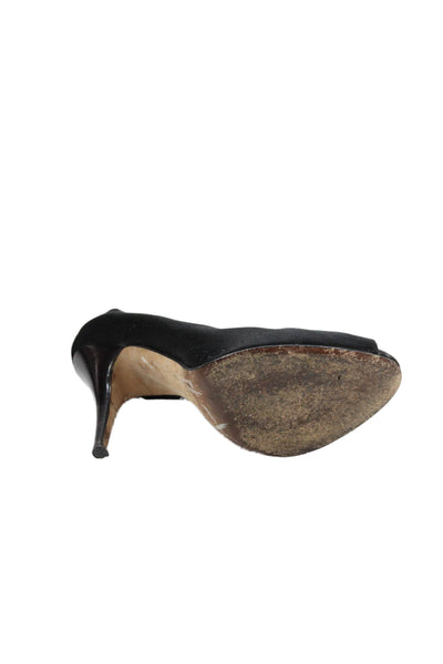 Giuseppe Zanotti Design Womens Stiletto Crystal Satin Peep Toe Pumps Black 38.5