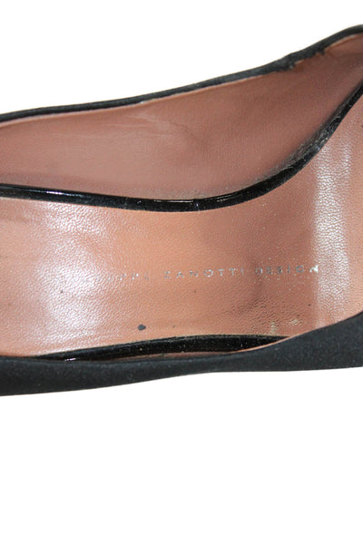 Giuseppe Zanotti Design Womens Stiletto Crystal Satin Peep Toe Pumps Black 38.5