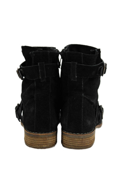 Paul Green Womens Slip On Block Heel Double Buckle Booties Black Size UK 4