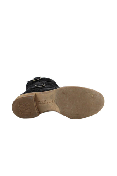 Paul Green Womens Slip On Block Heel Double Buckle Booties Black Size UK 4