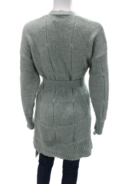A New Day Womens Cardigan Gray V Neck Tie Long Sleeve Size S