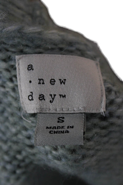 A New Day Womens Cardigan Gray V Neck Tie Long Sleeve Size S