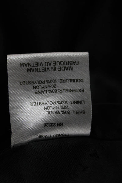 Trina Turk Womens Motorcycle Jacket Black Zip Collared Wool Long Sleeve Size 6
