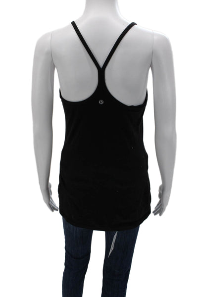 Lululemon Women Camisole Black Nylon Round Neck Sleeveless Size S