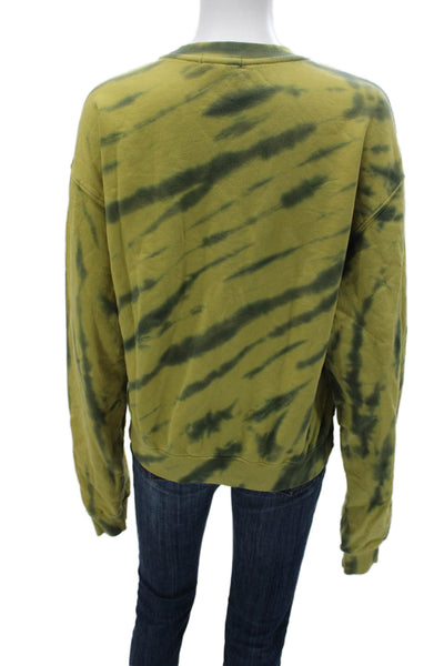 Good American Womens Army Green Pullover Sweatshirt Cotton Size 3