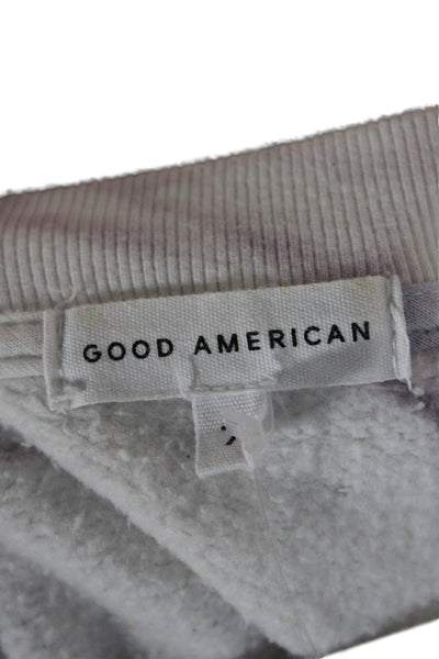 Good American Women Pullover Sweatshirt White Cotton Longsleeve Grunge Size 7