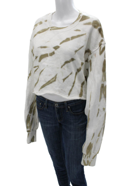 Good American Womens Pullover Sweatshirts White Cotton Crew Long Sleeve Size 4