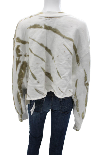 Good American Womens Pullover Sweatshirts White Cotton Crew Long Sleeve Size 4
