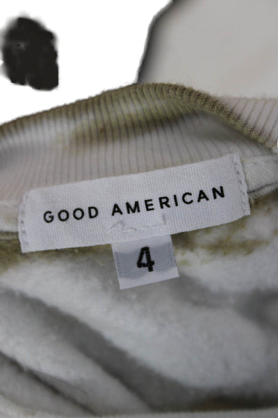 Good American Womens Pullover Sweatshirts White Cotton Crew Long Sleeve Size 4