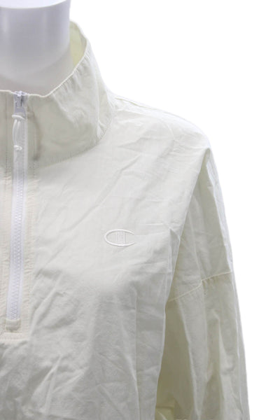 Champion Womens Anorak Windbreaker Jacket White Cotton 90s Size L