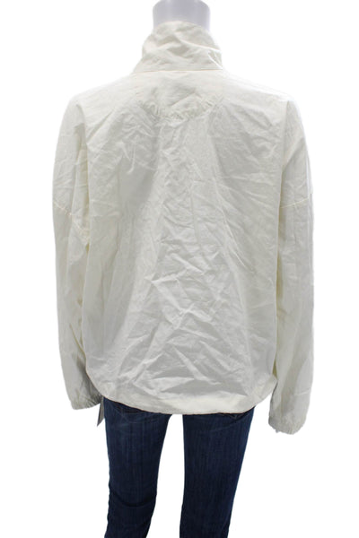 Champion Womens Anorak Windbreaker Jacket White Cotton 90s Size L