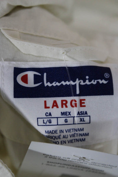 Champion Womens Anorak Windbreaker Jacket White Cotton 90s Size L