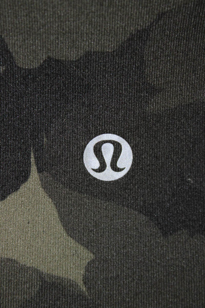 Lululemon Women Black Camouflage Capri Cropped Leggings Nylon Size L