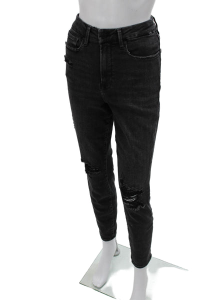 Good American Women Ankle Skinny Black Jeans Size 29