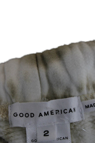 Good American Women Jogger Sweatpants Beige Cotton Size 2