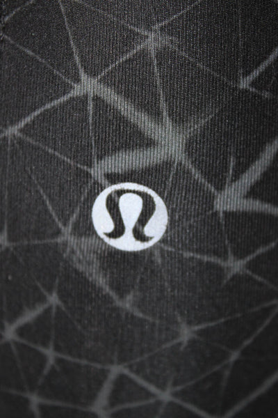 Lululemon Women Ankle Leggings Black Geometric Nylon Zip Size 8