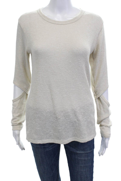 LNA Womens Beige Pullover Sweater Crew Neck Long Sleeve Size S