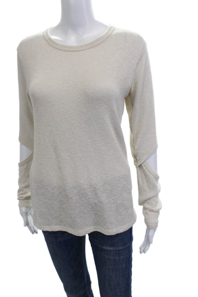 LNA Womens Beige Pullover Sweater Crew Neck Long Sleeve Size S