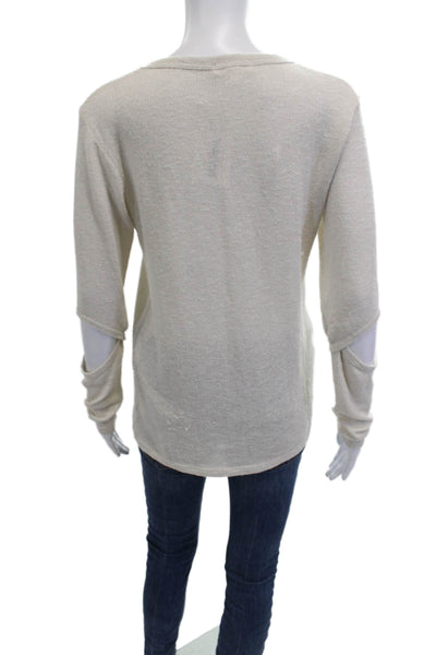 LNA Womens Beige Pullover Sweater Crew Neck Long Sleeve Size S
