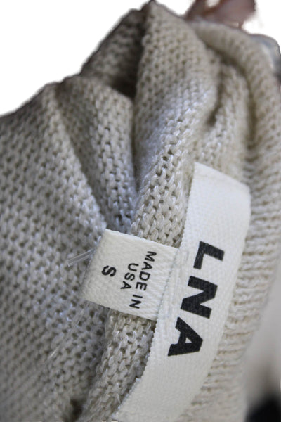 LNA Womens Beige Pullover Sweater Crew Neck Long Sleeve Size S