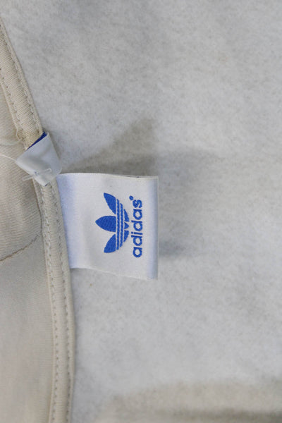 Adidas Womens Full Zip Hoodie Beige High Neck Long Sleeve Size S
