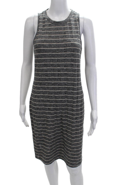 Splendid Women Striped Tank Dress Dark Gray Mid-Calf Size S