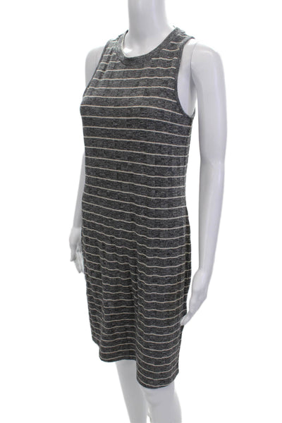 Splendid Women Striped Tank Dress Dark Gray Mid-Calf Size S
