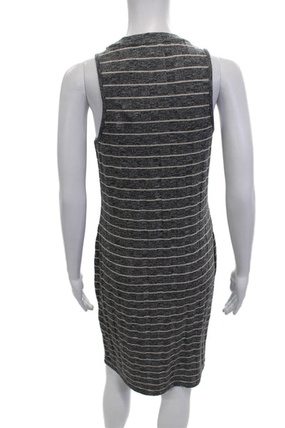 Splendid Women Striped Tank Dress Dark Gray Mid-Calf Size S