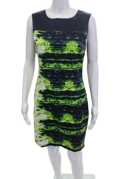 Elie Tahari Women Sheath Dress Black Sleeveless Round Neck Polyester Size 4