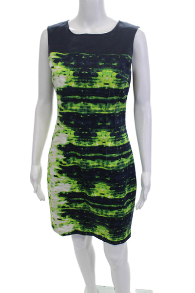 Elie Tahari Women Sheath Dress Black Sleeveless Round Neck Polyester Size 4