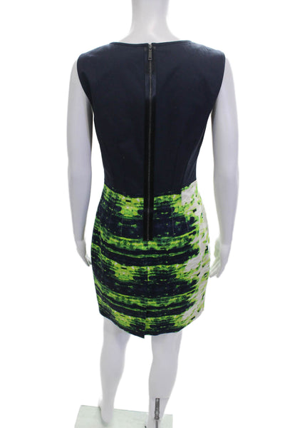 Elie Tahari Women Sheath Dress Black Sleeveless Round Neck Polyester Size 4