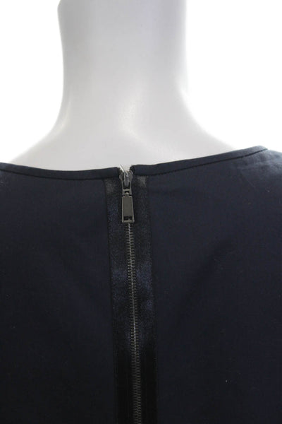 Elie Tahari Women Sheath Dress Black Sleeveless Round Neck Polyester Size 4