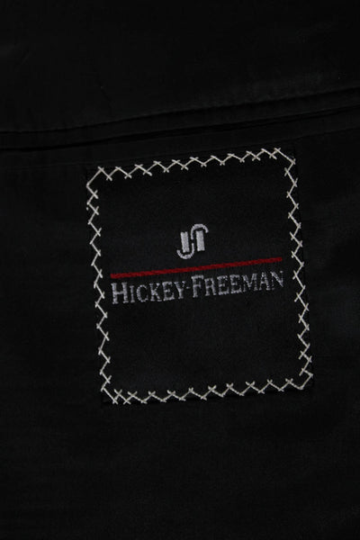 Hickey Freeman Mens Black Classic Collared Button Blazer Long Sleeve Size 38