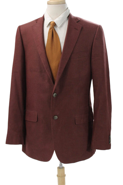 Hart Schaffner Marx Mens Classic Brown Button Blazer Long Sleeve Size 44