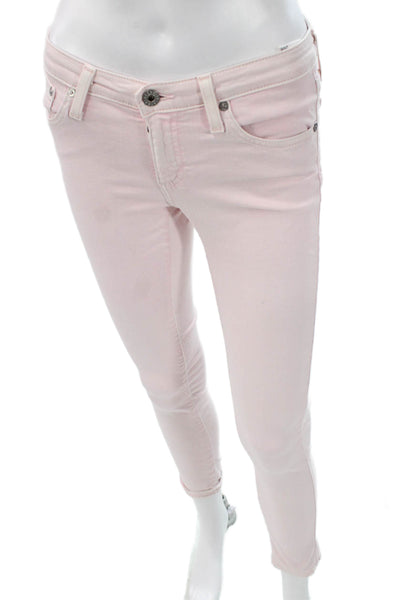 AG Womens Ankle Skinny Jeans Pink Size 26