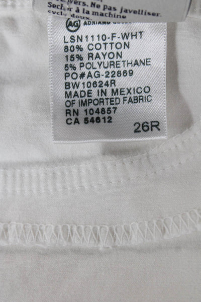 AG Women Designer White Mid Rise Skinny Jeans Size 26