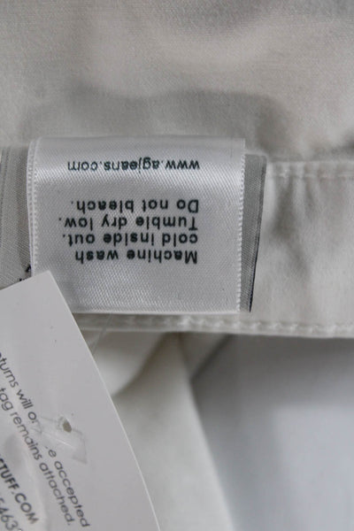 AG Women Designer White Mid Rise Skinny Jeans Size 26