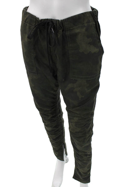 Rag & Bone Women Jogger Pants Green Camo Drawstring Size 28