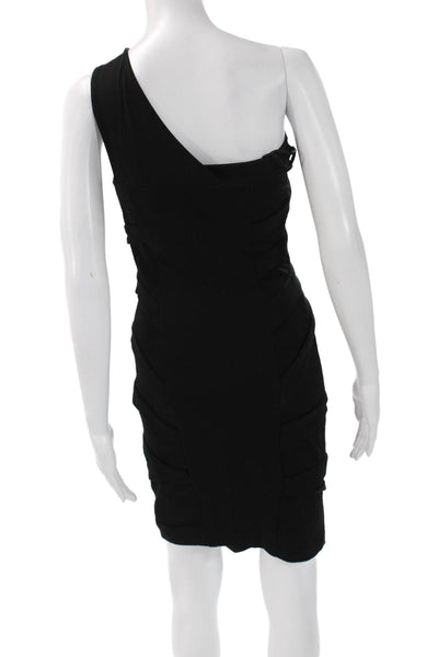 Cynthia Steffe Womens Black Bodycon Sheath Dress Silk Spandex Zip Size 2
