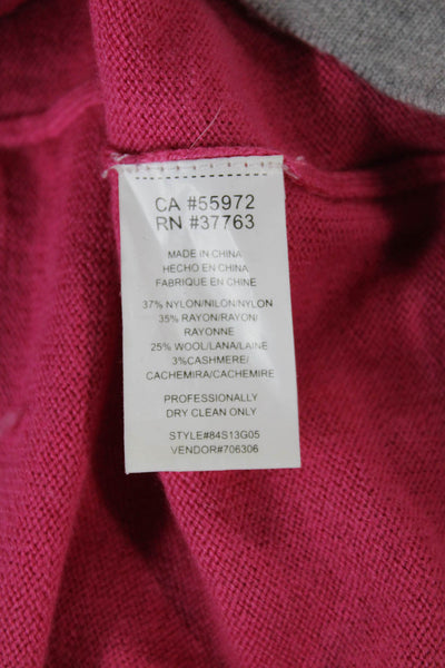 C&C California Women Pink Geometric Sweater Dress 3/4 Sleeve Round Neck Size XS