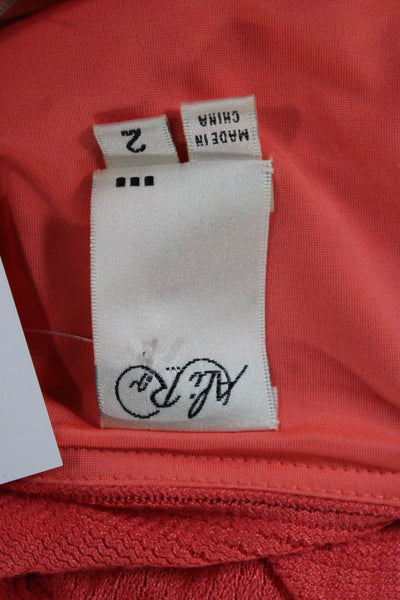 Ali Ro Womens Bodycon Tank Dress Orange Square Neck Buckle Sleeveless Size 2