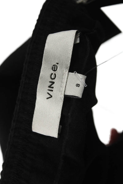 Vince Womens Black Square Neck Sleeveless Cotton Blend Jumpsuit Size 8