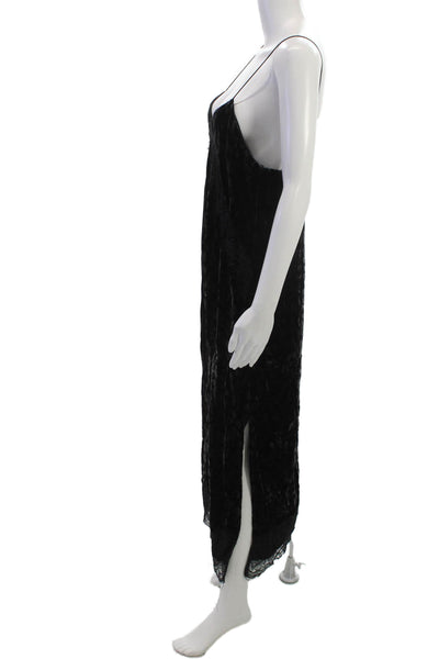Trf Collection Zara Womens Slip Dress Black V-Neck Midi Sleeveless Size M
