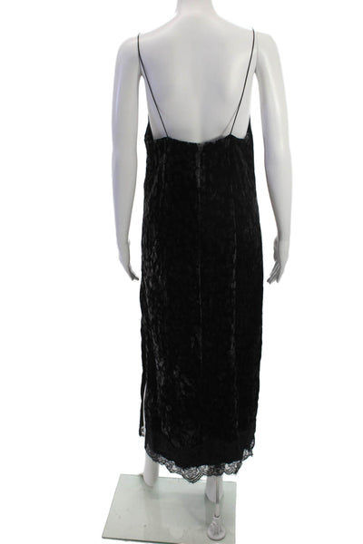 Trf Collection Zara Womens Slip Dress Black V-Neck Midi Sleeveless Size M