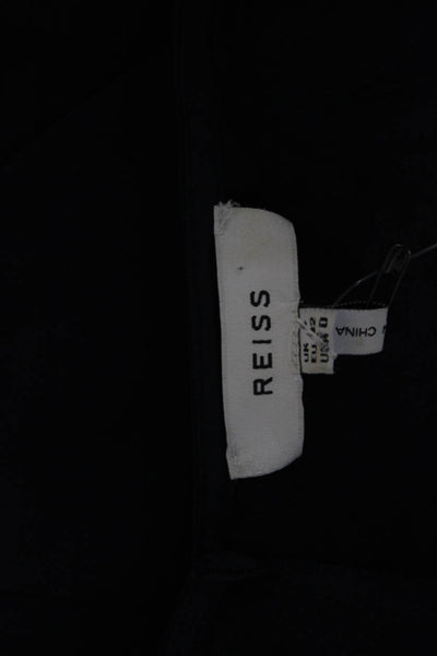 Reiss Women Dark Blue V-Neck Sleeveless Basic Tank 100% Viscose Size 0